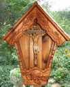 Large Alpine Wayside Shrine with crucifix, Flurkreuz or Wegkreuz